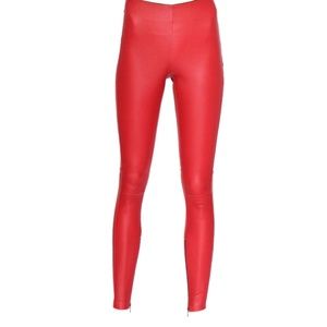 NWOT MLM London Halle Red Lamb Leather Leggings